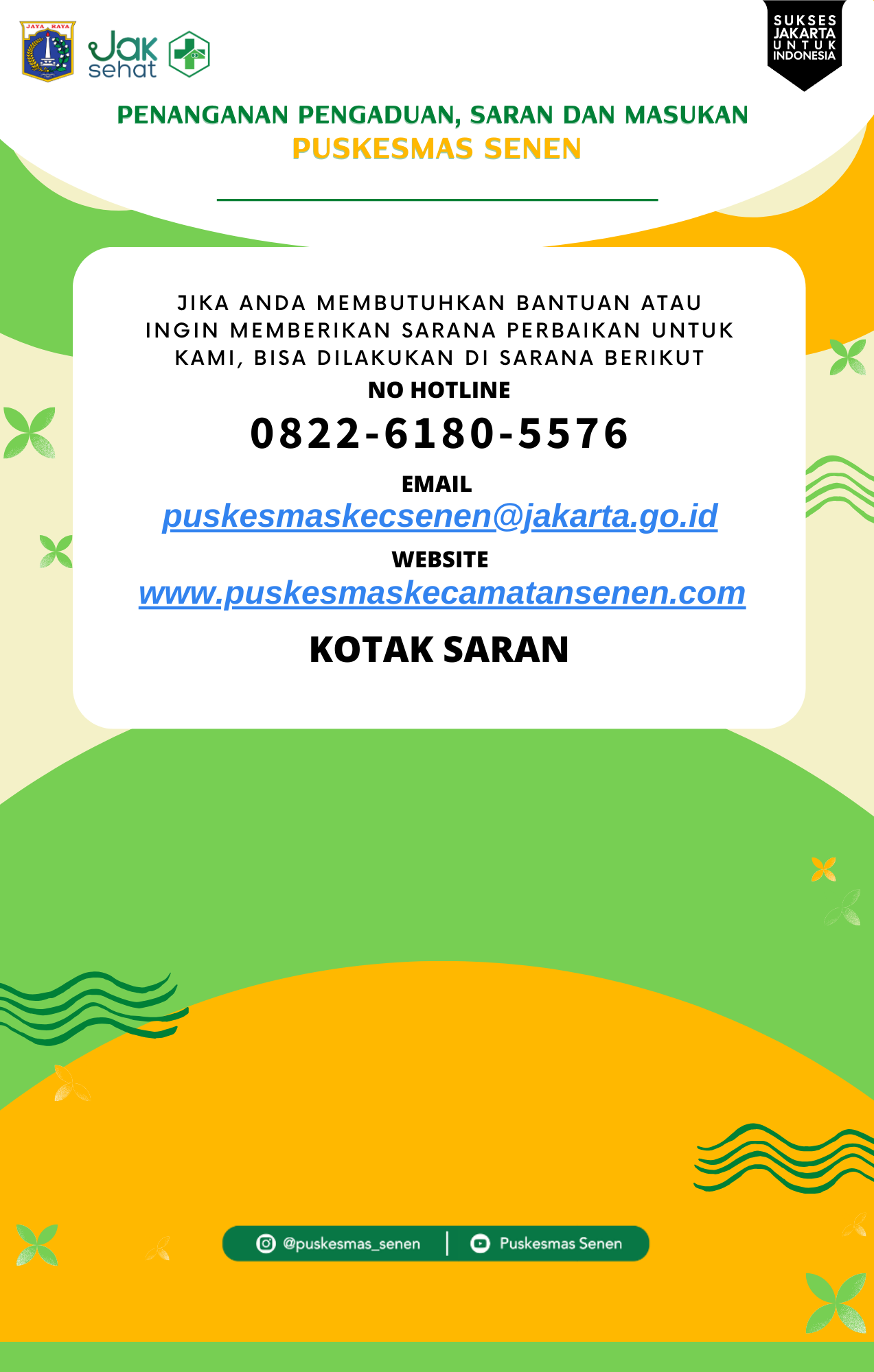 Penanganan pengaduan, saran dan masukan